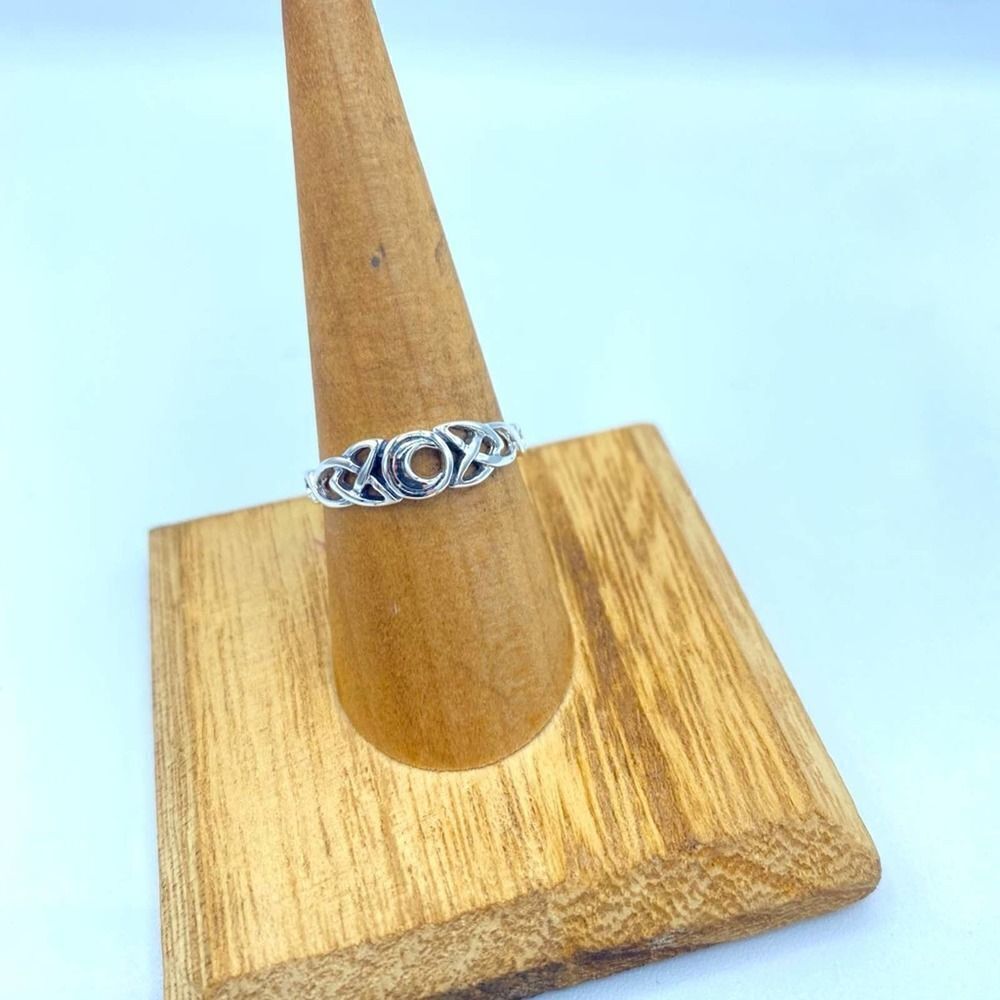 Celtic Moon Sterling Silver Ring Sizes 6,8,9,10